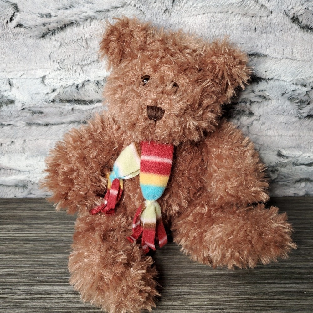 Animal Adventure Sitting Stuffed‎ Animal Plush Teddy Bear Scarf 10" Brown 2012